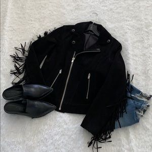 Black Suede Fringe Jacket